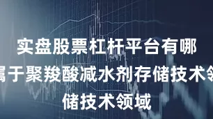 实盘股票杠杆平台有哪些属于聚羧酸减水剂存储技术领域